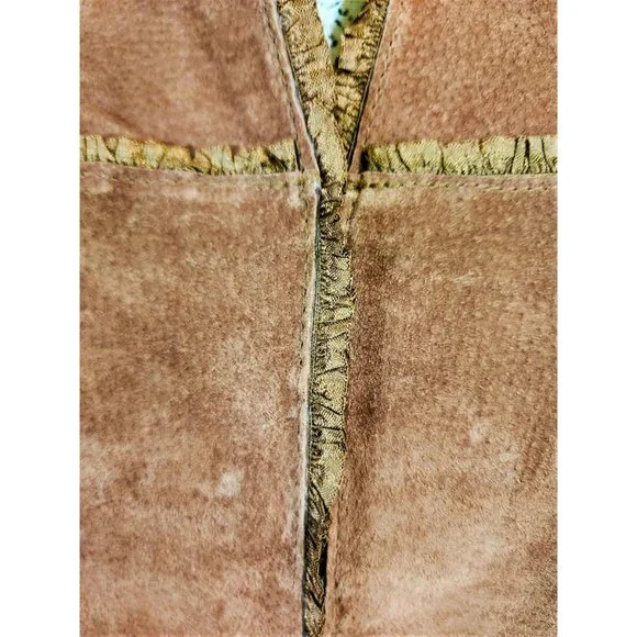 NEW DIRECTIONS Genuine Leather Chocolate Brown Suede Jacket Petite Small - Picture 8 of 9
